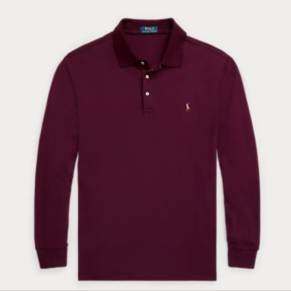 NEW Polo Ralph Lauren Soft Cotton Long-Sleeve Classic Fit Polo Shirt Siz…